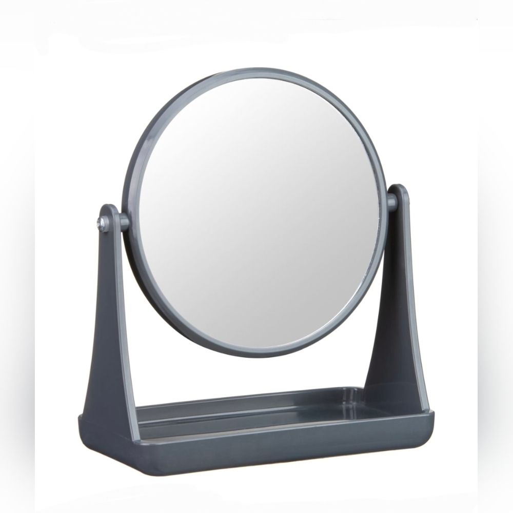 Mainstays Gray Rotating Vanity Mirror with Tray BNIB
